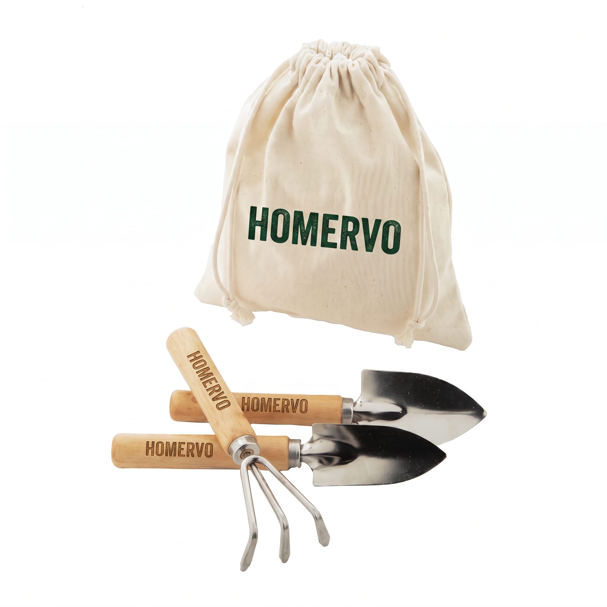 HOMERVO 3-Piece Garden Hand Tool Set with Storage Bag